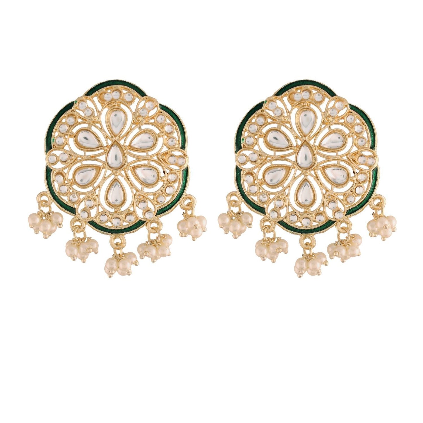 Women's Kundan Pearl Stud Earrings for Women