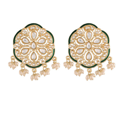 Women's Kundan Pearl Stud Earrings for Women