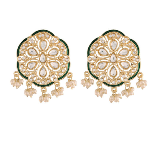 Women's Kundan Pearl Stud Earrings for Women