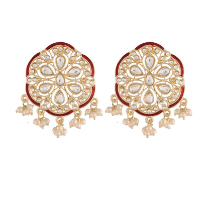 Women's Kundan Pearl Stud Earrings for Women