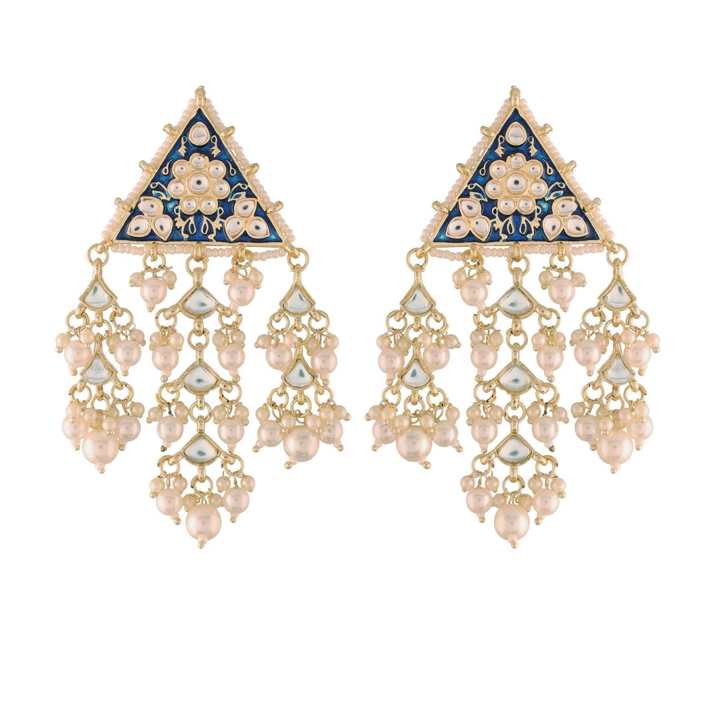 Women's Kundan Pearl Dangle EarringsÂ 