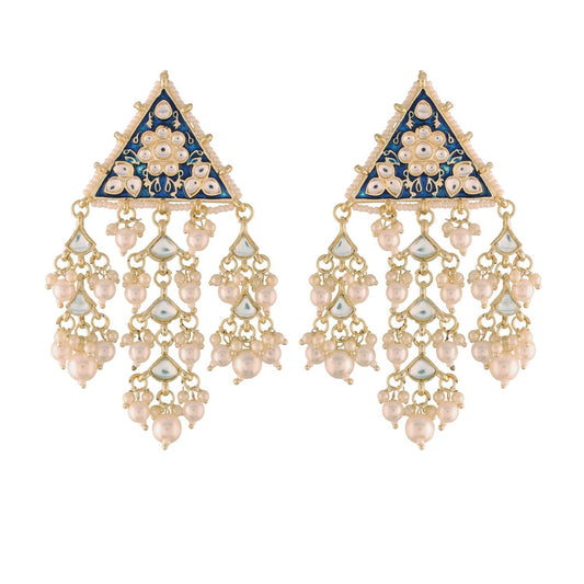 Women's Kundan Pearl Dangle EarringsÂ 