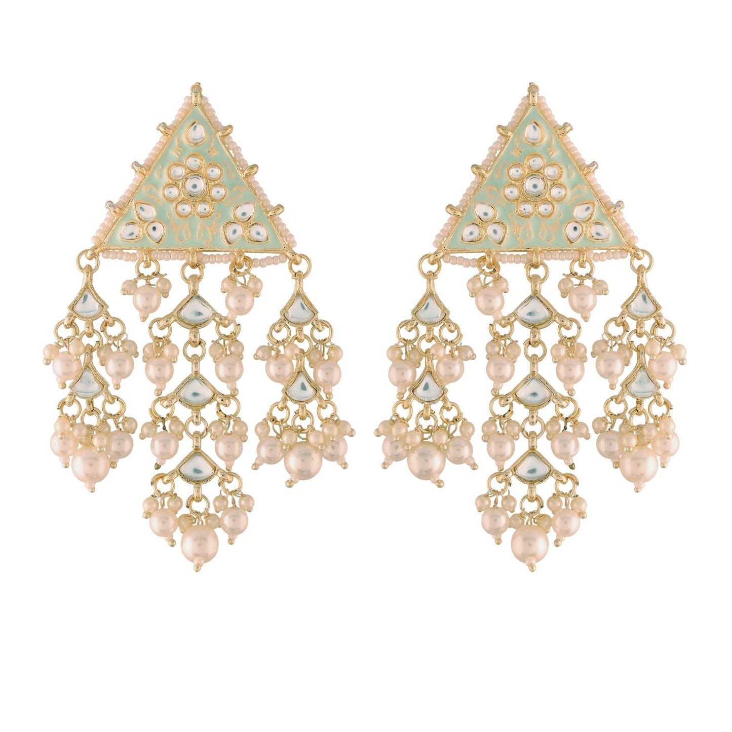 Women's Kundan Pearl Dangle EarringsÂ 