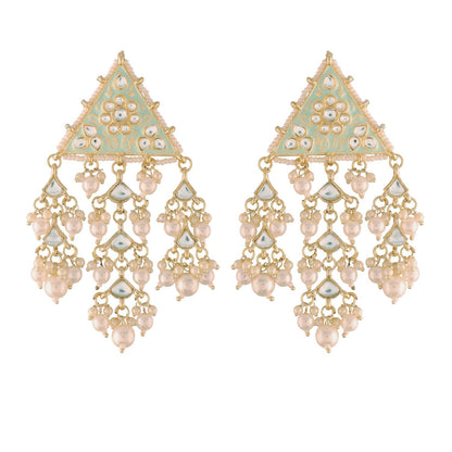 Women's Kundan Pearl Dangle EarringsÂ 