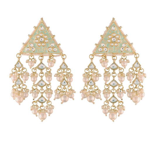 Women's Kundan Pearl Dangle EarringsÂ 