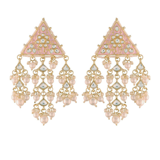 Women's Kundan Pearl Dangle EarringsÂ 