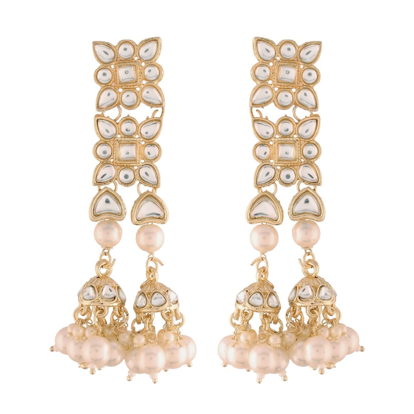 Women's Kundan Pearl Dangle EarringsÂ 