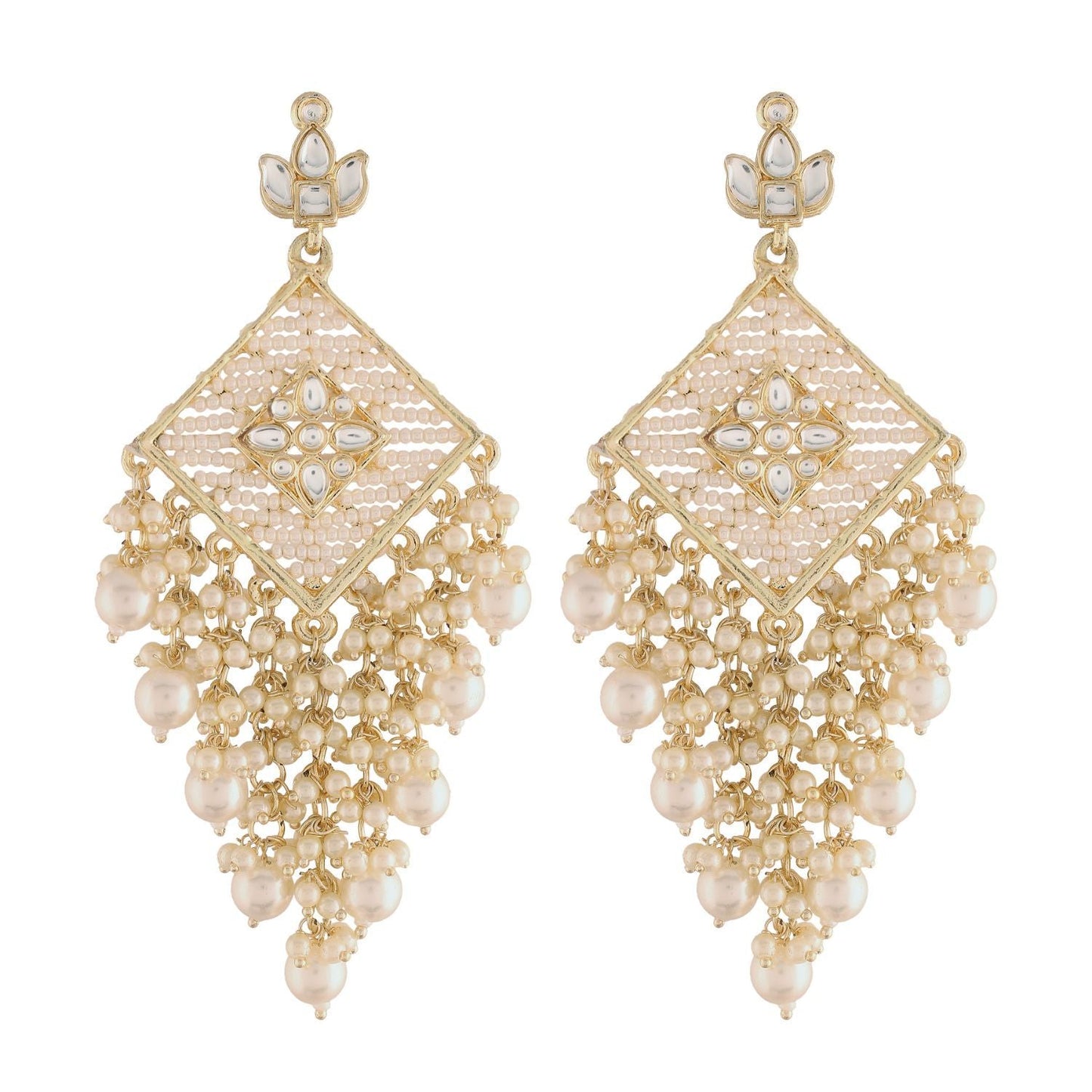 Women's Kundan Pearl Dangle EarringsÂ 