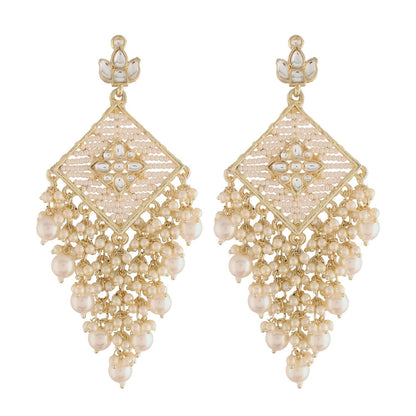 Women's Kundan Pearl Dangle EarringsÂ 