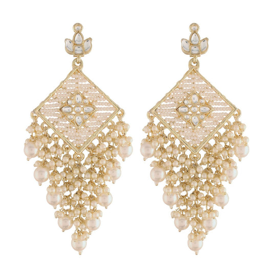 Women's Kundan Pearl Dangle EarringsÂ 