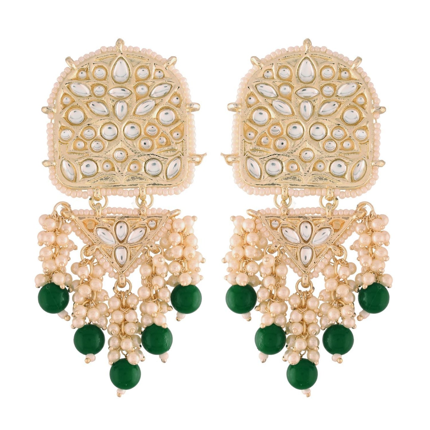 Women's Kundan Pearl Dangle EarringsÂ 