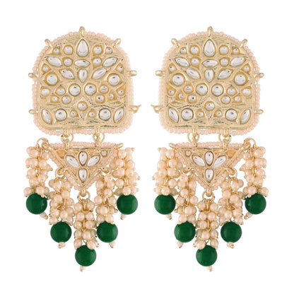 Women's Kundan Pearl Dangle EarringsÂ 