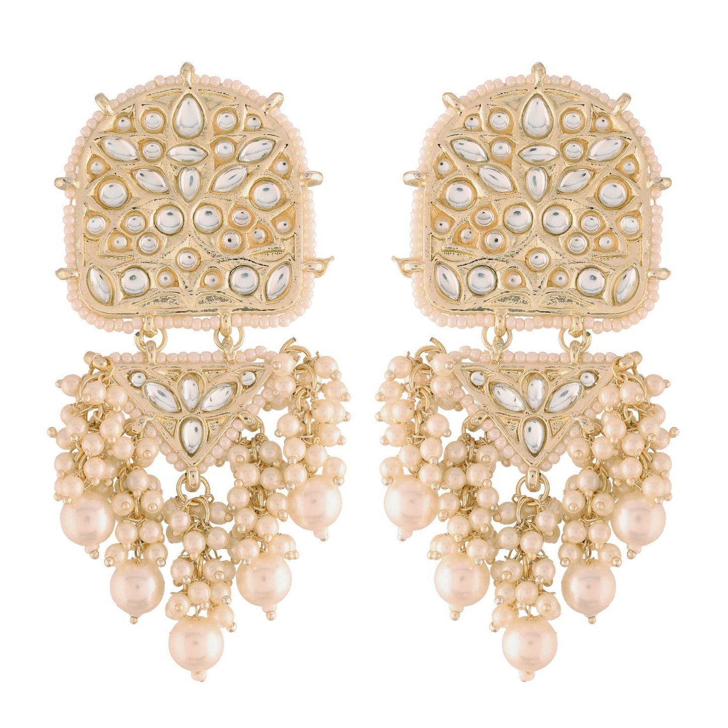 Women's Kundan Pearl Dangle EarringsÂ 