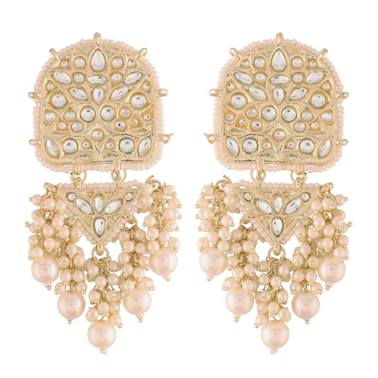 Women's Kundan Pearl Dangle EarringsÂ 