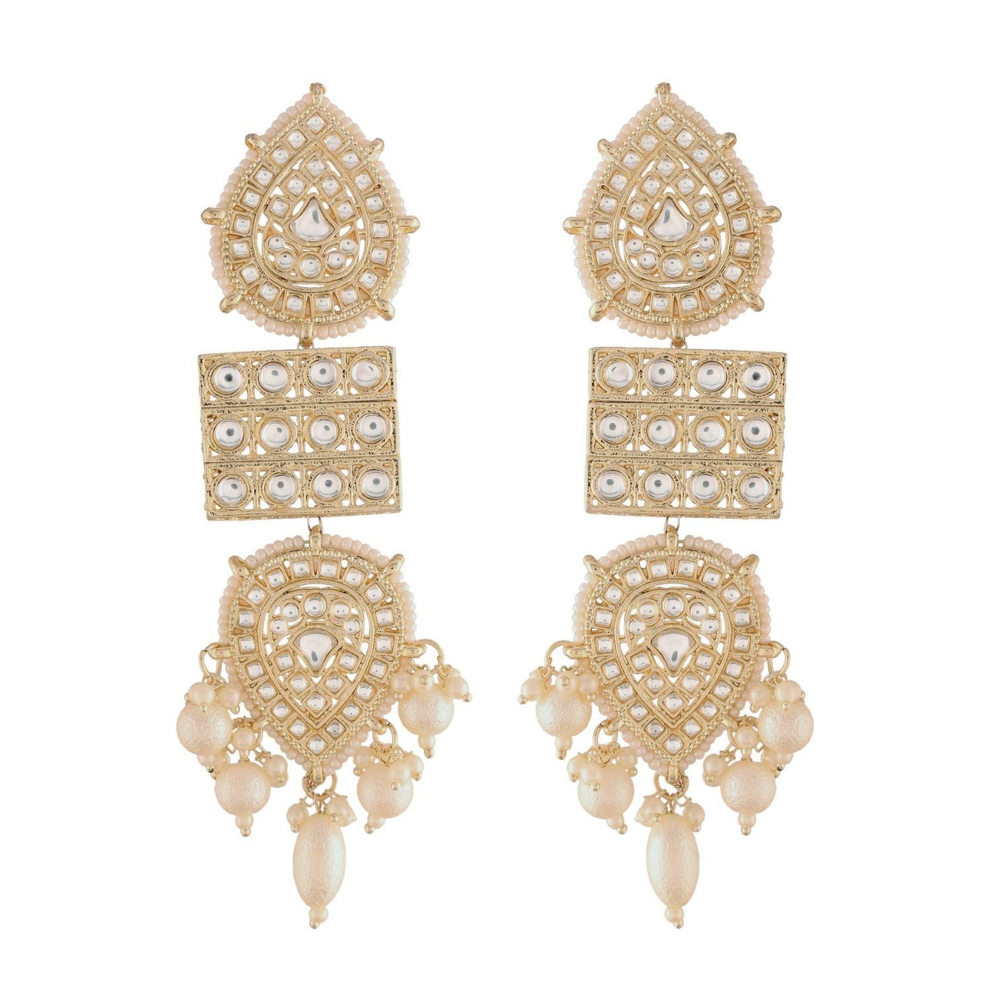 Women's Kundan Pearl Dangle EarringsÂ 