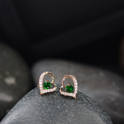 Women's I Jewels Valentine'S Special Rose Gold-Plated Heart Shaped Studs (E2972G)