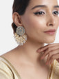 Women's 18K Gold Plated Traditional Handcrafted Meenakari Kundan & Pearl Studded Earrings (E3007Gr)