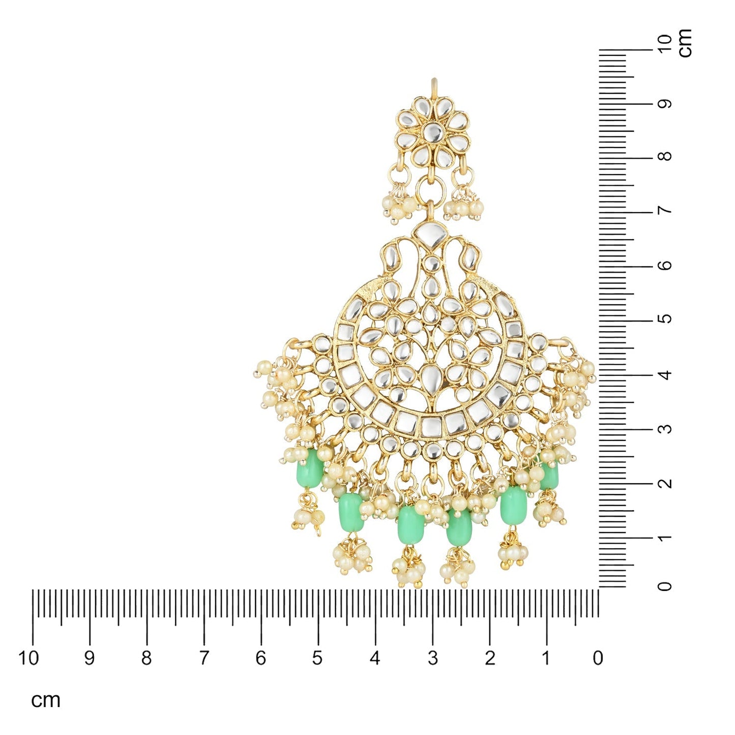Women's 18K Gold Plated Traditional Handcrafted Pearl Kundan Beaded Earrings (E3013Min)