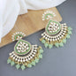 Women's 18K Gold Plated Traditional Handcrafted Pearl Kundan Beaded Earrings (E3015Min)