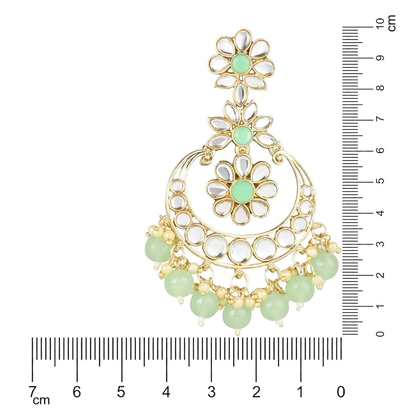 Women's 18K Gold Plated Traditional Handcrafted Pearl Kundan Beaded Earrings (E3017Min)