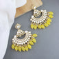 Women's 18K Gold Plated Traditional Handcrafted Pearl Kundan Beaded Earrings (E3025Y)