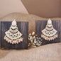 Women's 18K Gold Plated Traditional Handcrafted Pearl Kundan Beaded Chandbali Earrings (E3032Pe)