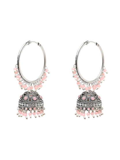 Women's Silver Plated Traditional Handcrafted Pearl Jhumki Earrings (E3060Zpi)