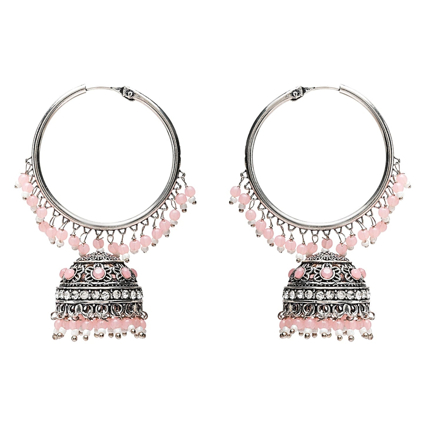 Women's Silver Plated Traditional Handcrafted Pearl Jhumki Earrings (E3060Zpi)