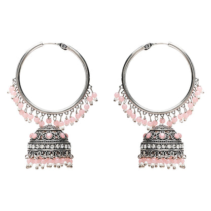 Women's Silver Plated Traditional Handcrafted Pearl Jhumki Earrings (E3060Zpi)