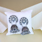 Women's 18K Silver Oxidised Traditional Kundan & Stone Studded Jhumka Earrings (E3061Zgr)