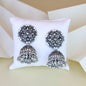 Women's 18K Silver Oxidised Traditional Kundan & Stone Studded Jhumka Earrings (E3064Ox)