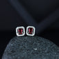 Women's Valentine'S Special 18K Silver Plated Red Cz & American Diamond Beautiful Studs Earrings  (E3066Zr)