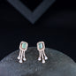 Women's Valentine'S Special 18K Rose Gold Plated Mint Cz & American Diamond Beautiful Studs Earrings (E3067Min)