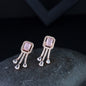 Women's Valentine'S Special 18K Rose Gold Plated Pink Cz & American Diamond Beautiful Studs Earrings (E3067Pi)