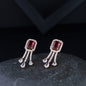 Women's Valentine'S Special 18K Rose Gold Plated Red Cz & American Diamond Beautiful Studs Earrings (E3067R)