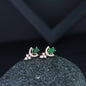 Women's Valentine'S Special 18K Rose Gold Plated Green Cz & American Diamond Beautiful Studs Earrings (E3068G)