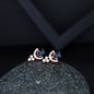 Women's Valentine'S Special 18K Rose Gold Plated Purple Cz & American Diamond Beautiful Studs Earrings (E3068Pu)