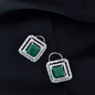 Women's Silver Plated Glittering Crystal Ad Stone Studs Earrings (E3071Zg)