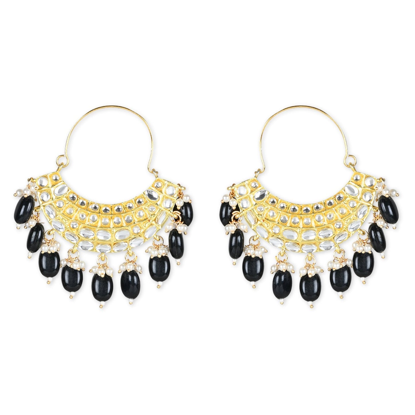 Women's Gold Plated Traditional Handcrafted Pearl Jhumki Earrings (E3073B)