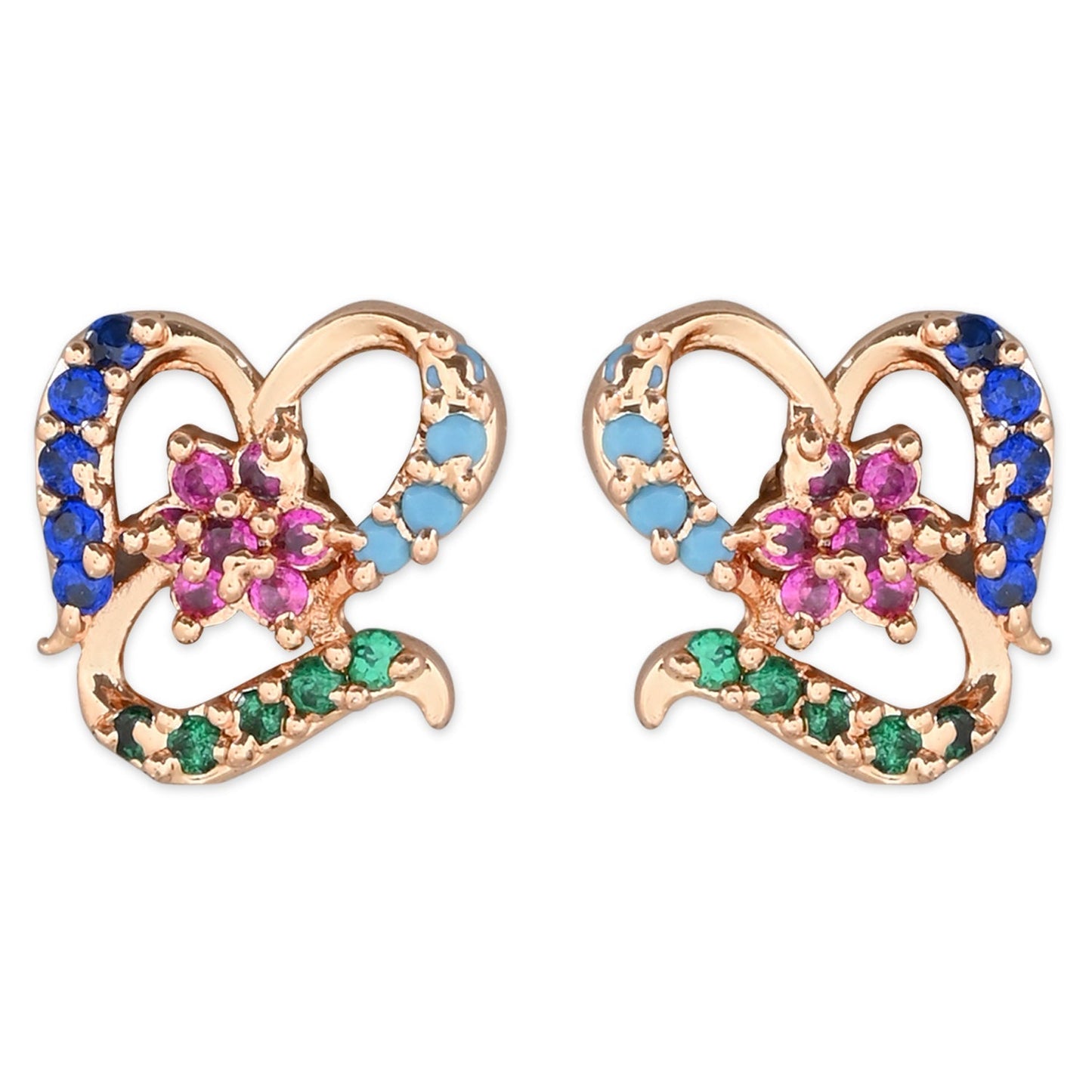 Women's Silver Plated Glittering Crystal Ad Stone Studs Earrings (E3071Zg)