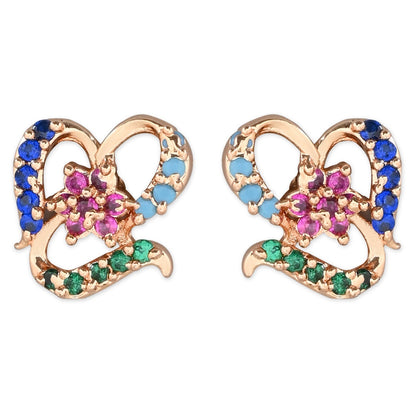 Women's Silver Plated Glittering Crystal Ad Stone Studs Earrings (E3071Zg)