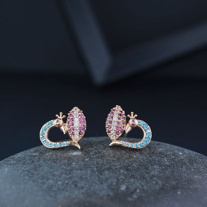 Women's Silver Plated Glittering Crystal Ad Stone Studs Earrings (E3071Zg)