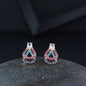 Women's Silver Plated Glittering Crystal Ad Stone Studs Earrings (E3071Zg)