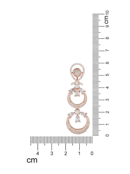 Women's Silver Plated Glittering Crystal Ad Stone Studs Earrings (E3071Zg)