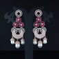 Women's Rosegold Plated Glittering Crystal Ad Stone Studs Earrings (E3071Zg)