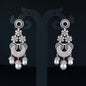 Women's Rosegold Plated Glittering Crystal Ad Stone Studs Earrings (E3071Zg)