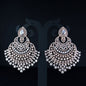 Women's Rosegold Plated Glittering Crystal Ad Stone Studs Earrings (E3071Zg)