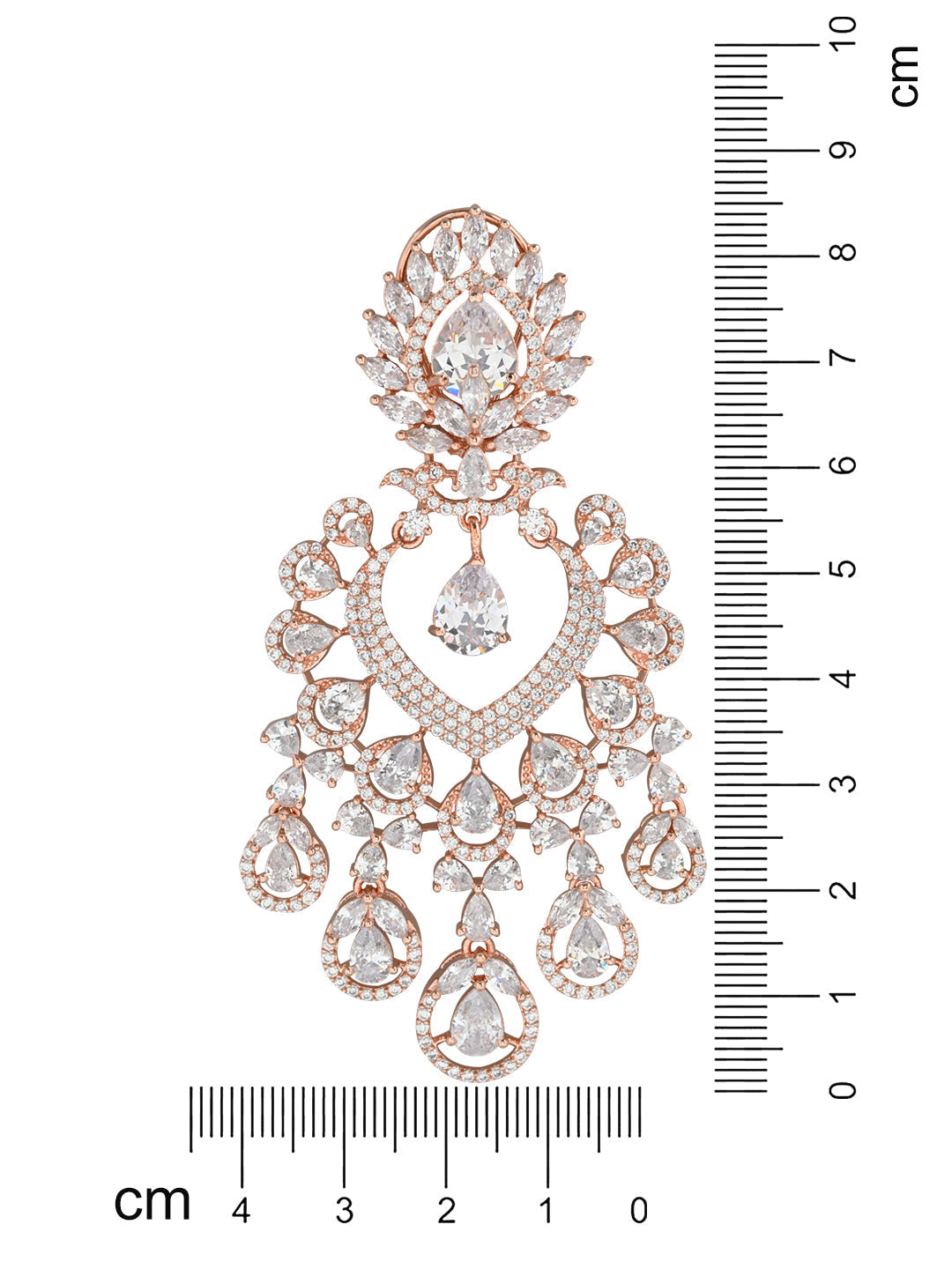 Women's Rosegold Plated Glittering Crystal Ad Stone Studs Earrings (E3071Zg)