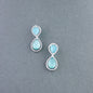 Women's 18K Silver Plated Blue Cz & American Diamond Stone Studded Beautiful Earrings