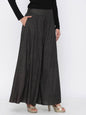 Women's Black Rayon Printed Flared Palazzo